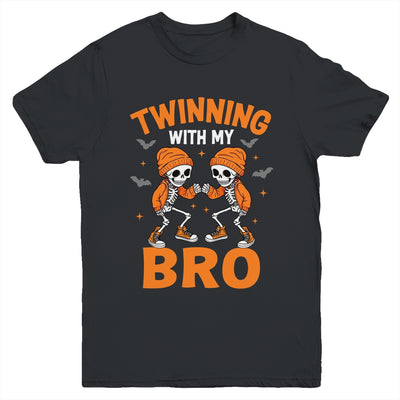 Twin Boys Twinning Halloween Best Friend Matching Skeleton Youth Shirt | teecentury