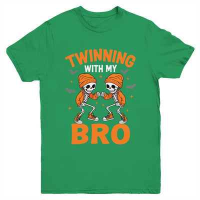 Twin Boys Twinning Halloween Best Friend Matching Skeleton Youth Shirt | teecentury