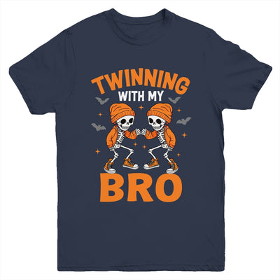Twin Boys Twinning Halloween Best Friend Matching Skeleton Youth Shirt | teecentury
