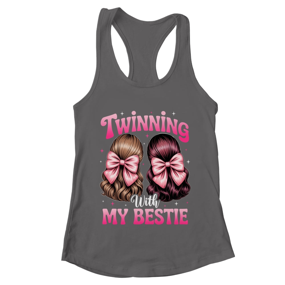 Twinning With My Bestie Coquette Twins Friends Twin Matching Shirt & Tank Top | teecentury