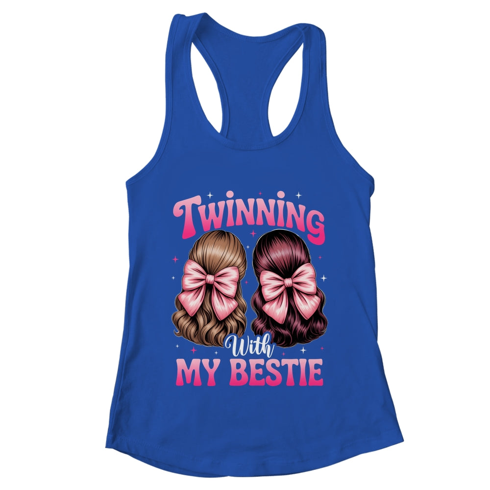 Twinning With My Bestie Coquette Twins Friends Twin Matching Shirt & Tank Top | teecentury