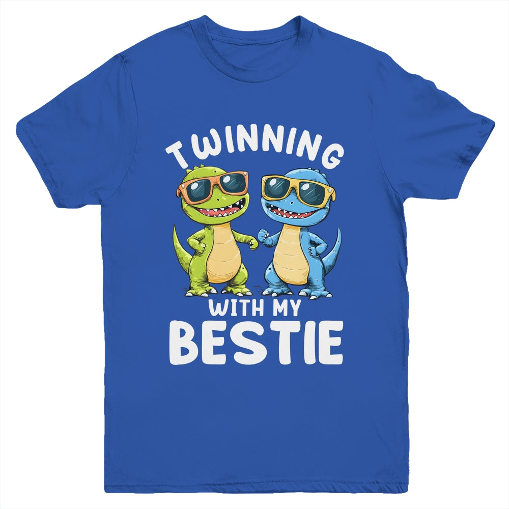Twinning With My Bestie Friends Spirit Week Boys Dinosaurs Youth Shirt | teecentury