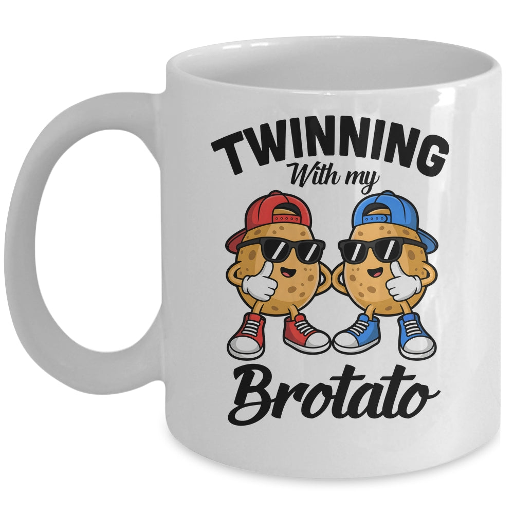Twinning With My Bro Potato Funny Twin Brothers Best Friend Mug | teecentury