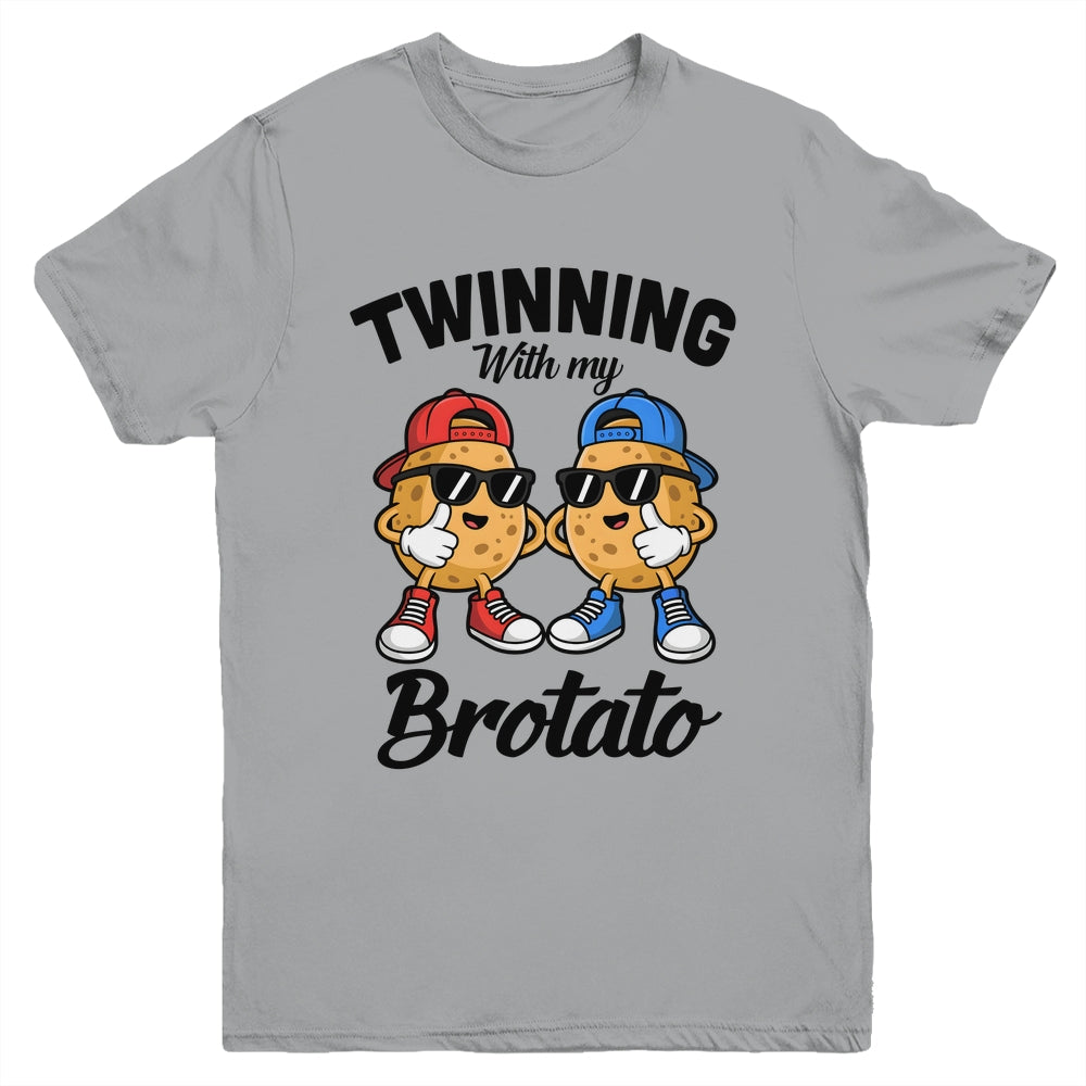 Twinning With My Bro Potato Funny Twin Brothers Best Friend Youth Shirt | teecentury