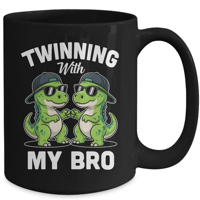 Twinning With My Bro T-Rex Dinosaur Twin Day Spirit Week Mug | teecentury