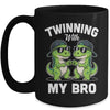 Twinning With My Bro T-Rex Dinosaur Twin Day Spirit Week Mug | teecentury