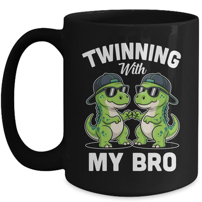 Twinning With My Bro T-Rex Dinosaur Twin Day Spirit Week Mug | teecentury