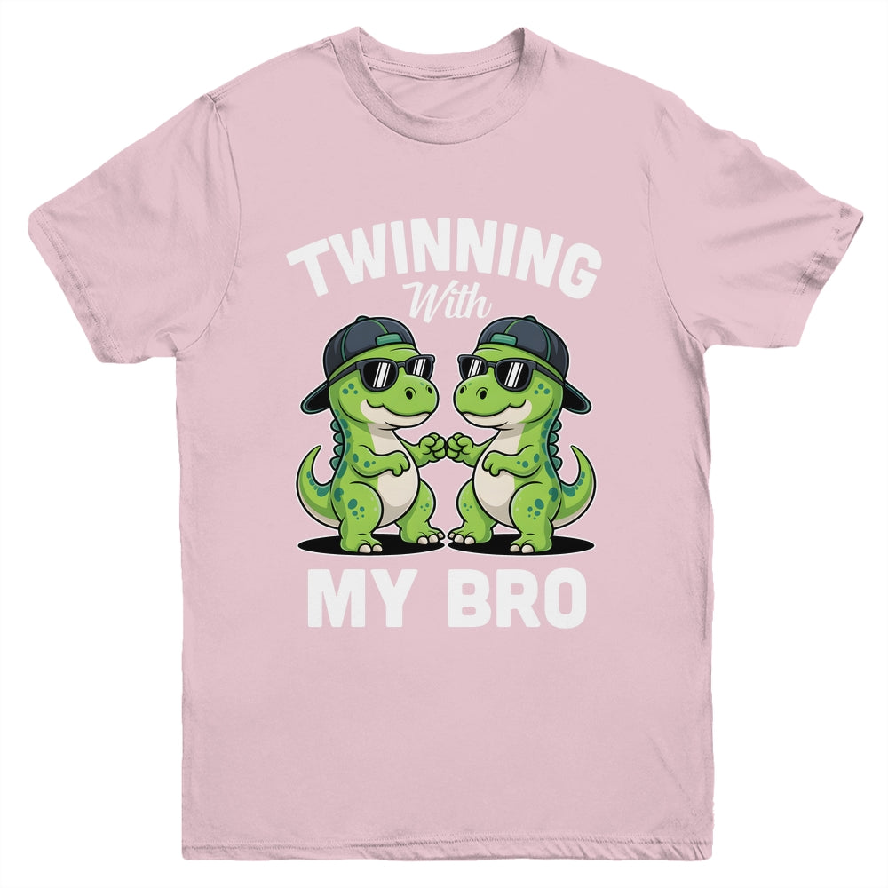 Twinning With My Bro T-Rex Dinosaur Twin Day Spirit Week Youth Shirt | teecentury