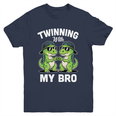 Twinning With My Bro T-Rex Dinosaur Twin Day Spirit Week Youth Shirt | teecentury