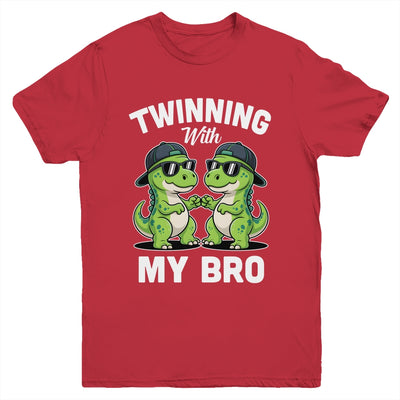 Twinning With My Bro T-Rex Dinosaur Twin Day Spirit Week Youth Shirt | teecentury