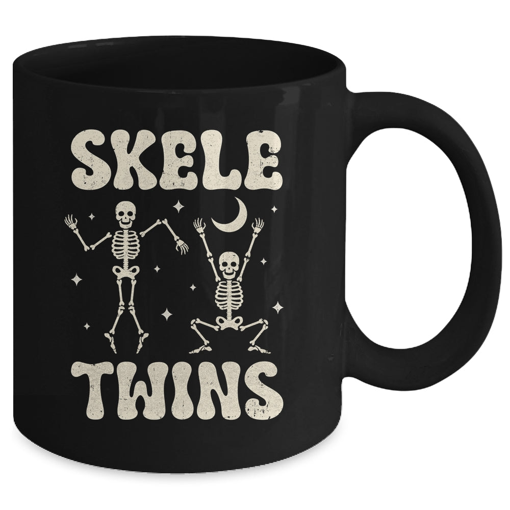 Twins Halloween Matching Skeletwins Funny Dancing Skeletons Mug | teecentury