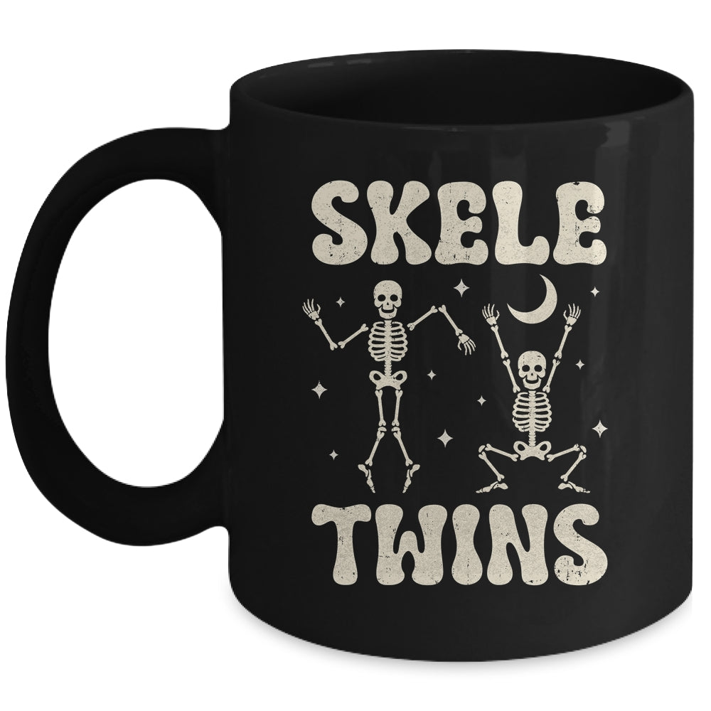 Twins Halloween Matching Skeletwins Funny Dancing Skeletons Mug | teecentury