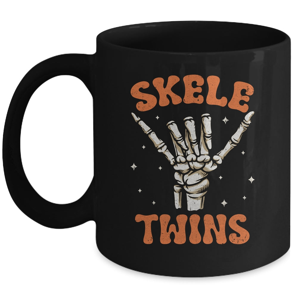 Twins Halloween Matching Skeletwins Funny Skeletons Dancing Mug | teecentury