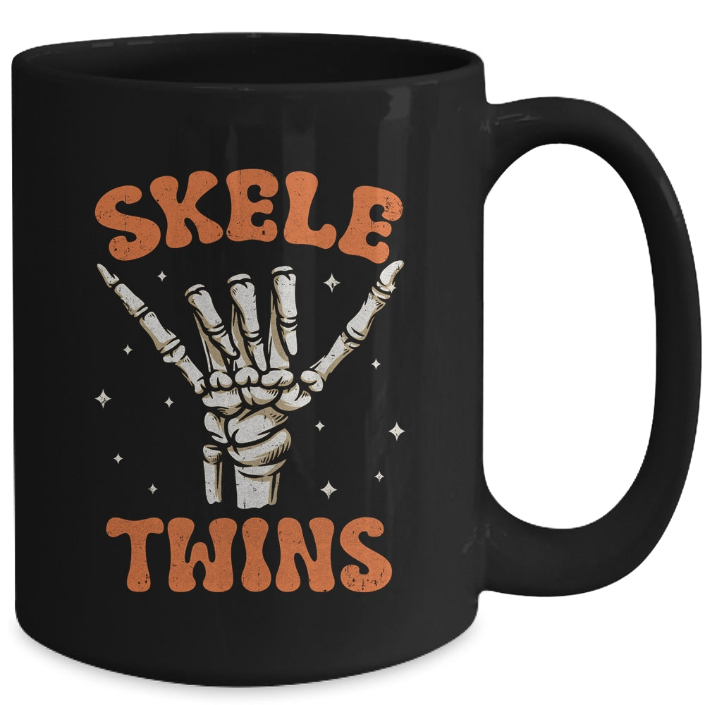 Twins Halloween Matching Skeletwins Funny Skeletons Dancing Mug | teecentury