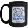 Type 1 Diabetes T1D Sister Diabetes Awareness Leopard Rainbow Mug | teecentury