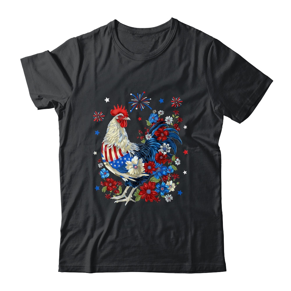 USA American Flag Chicken Lover 4th Of July Patriotic Farmer Shirt & Tank Top | teecentury