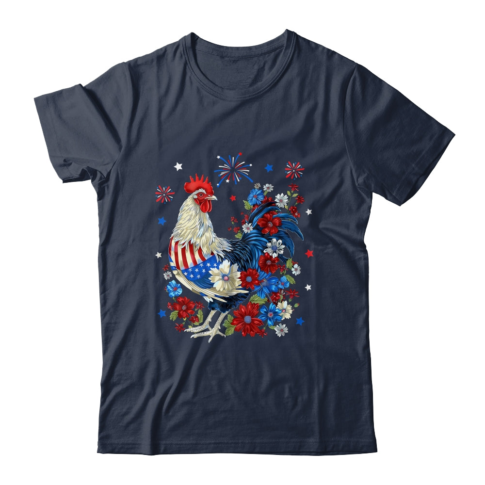 USA American Flag Chicken Lover 4th Of July Patriotic Farmer Shirt & Tank Top | teecentury