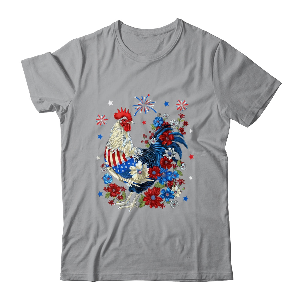 USA American Flag Chicken Lover 4th Of July Patriotic Farmer Shirt & Tank Top | teecentury