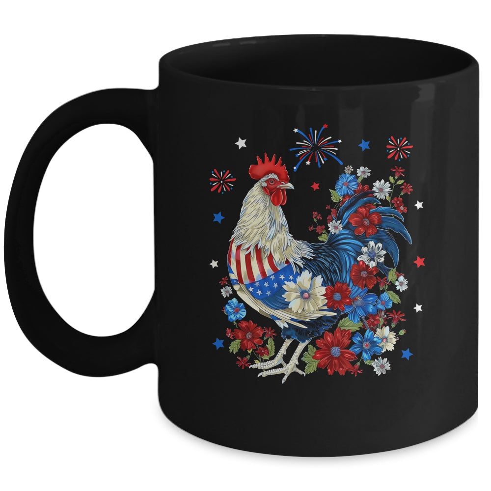 USA American Flag Chicken Lover 4th Of July Patriotic Farmer Mug | teecentury