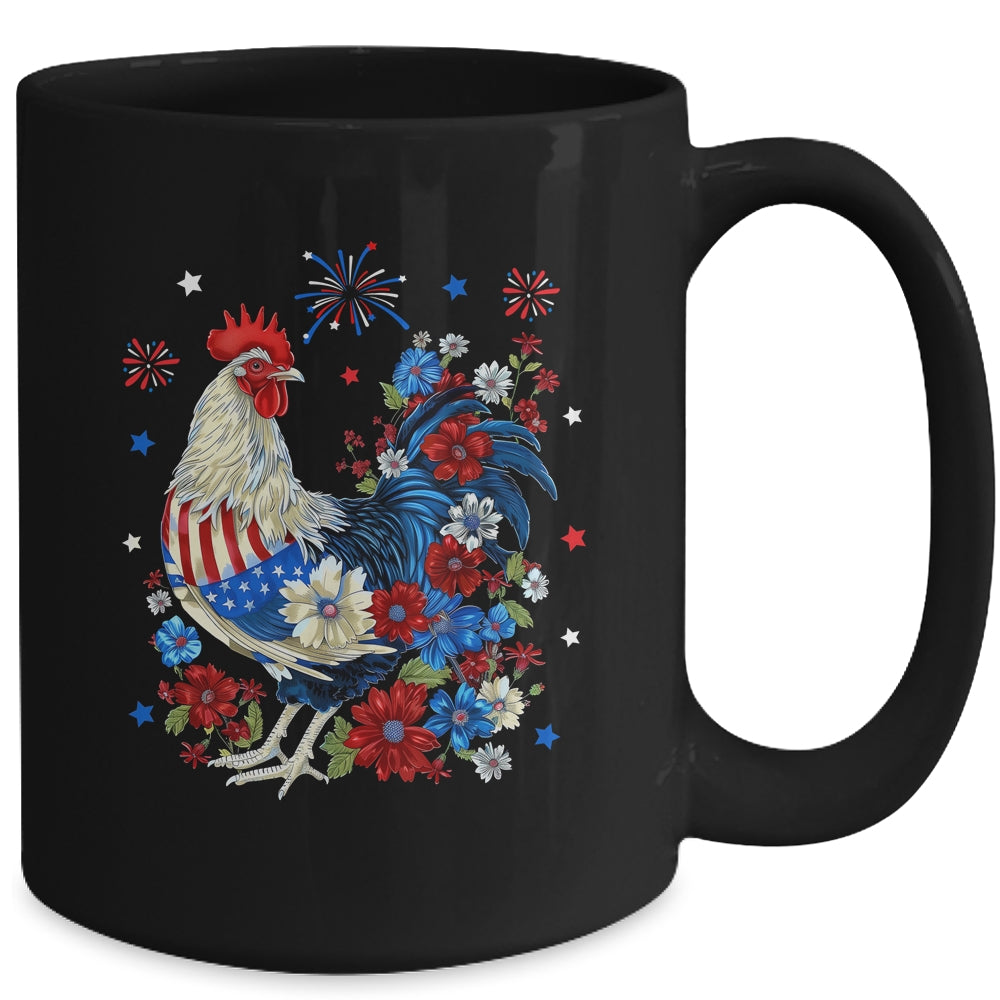 USA American Flag Chicken Lover 4th Of July Patriotic Farmer Mug | teecentury
