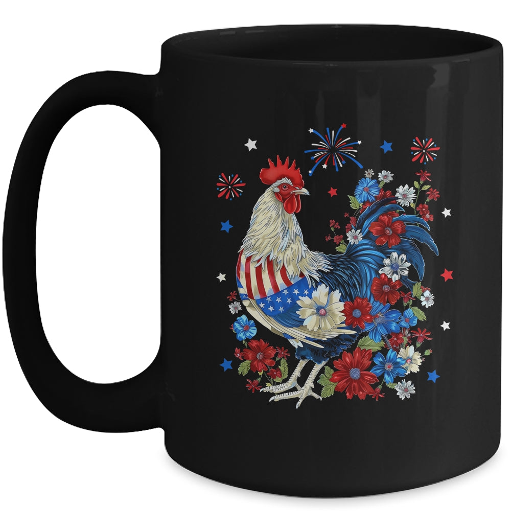 USA American Flag Chicken Lover 4th Of July Patriotic Farmer Mug | teecentury