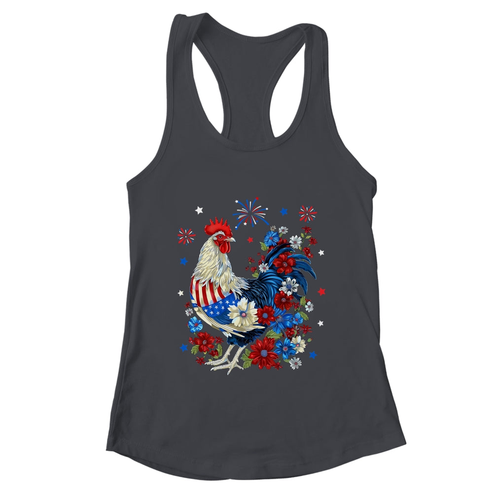 USA American Flag Chicken Lover 4th Of July Patriotic Farmer Shirt & Tank Top | teecentury