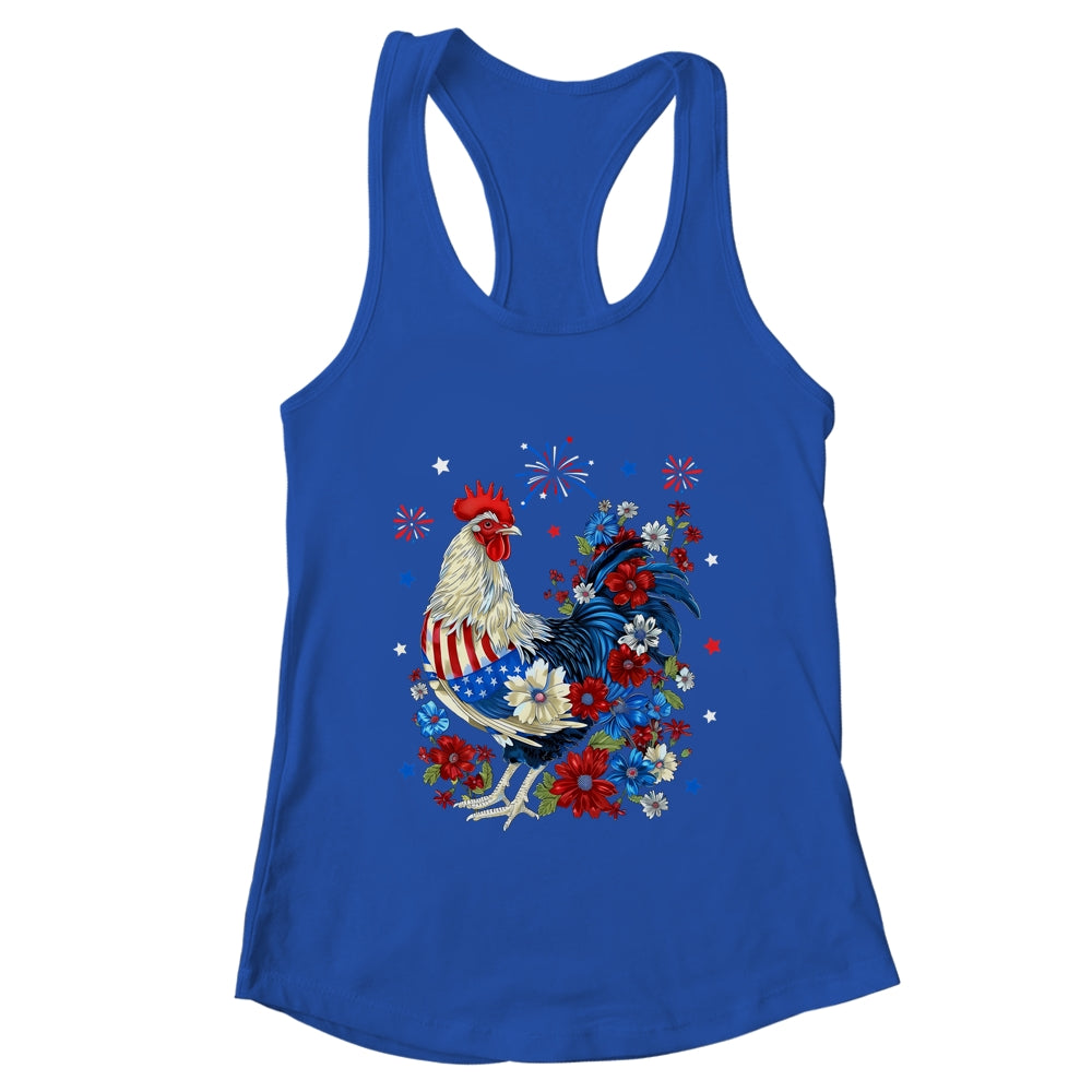 USA American Flag Chicken Lover 4th Of July Patriotic Farmer Shirt & Tank Top | teecentury