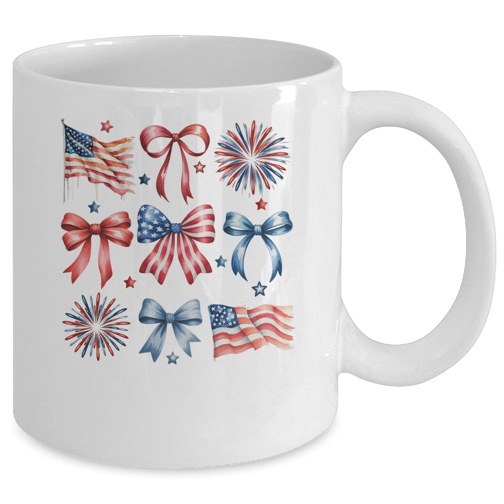 USA Coquette Bow Retro America 4th Of July Patriotic Girls Mug | teecentury