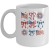 USA Coquette Bow Retro America 4th Of July Patriotic Girls Mug | teecentury