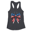 USA Flag Stethoscope Coquette Bow CNA RN Nurse 4th Of July Shirt & Tank Top | teecentury