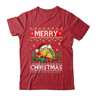 Ugly Christmas Xmas Style Lights Santa Mery Christmas Taco Shirt & Sweatshirt | teecentury