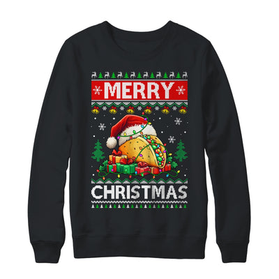 Ugly Christmas Xmas Style Lights Santa Mery Christmas Taco Shirt & Sweatshirt | teecentury