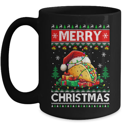 Ugly Christmas Xmas Style Lights Santa Mery Christmas Taco Mug | teecentury