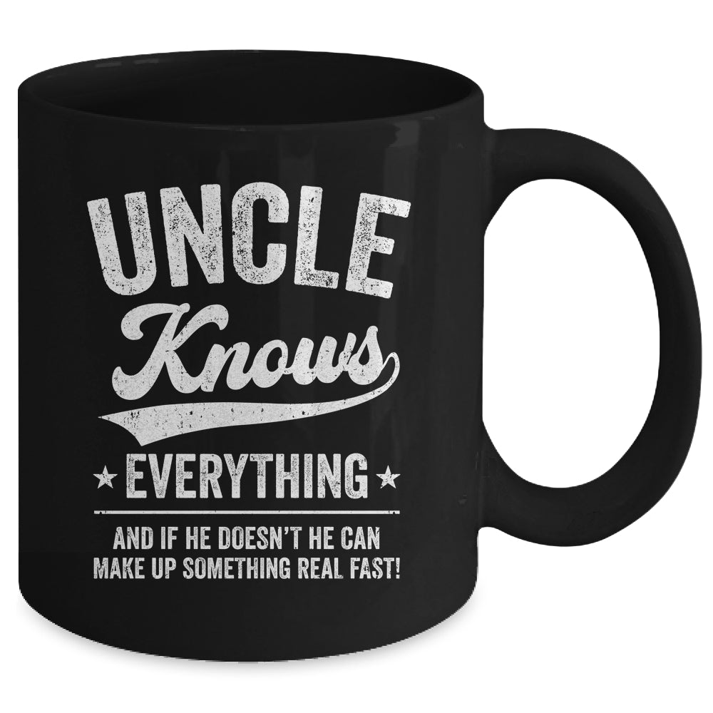 Uncle Knows Everything Fathers Day Birthday Christmas Mug | teecentury