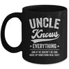 Uncle Knows Everything Fathers Day Birthday Christmas Mug | teecentury