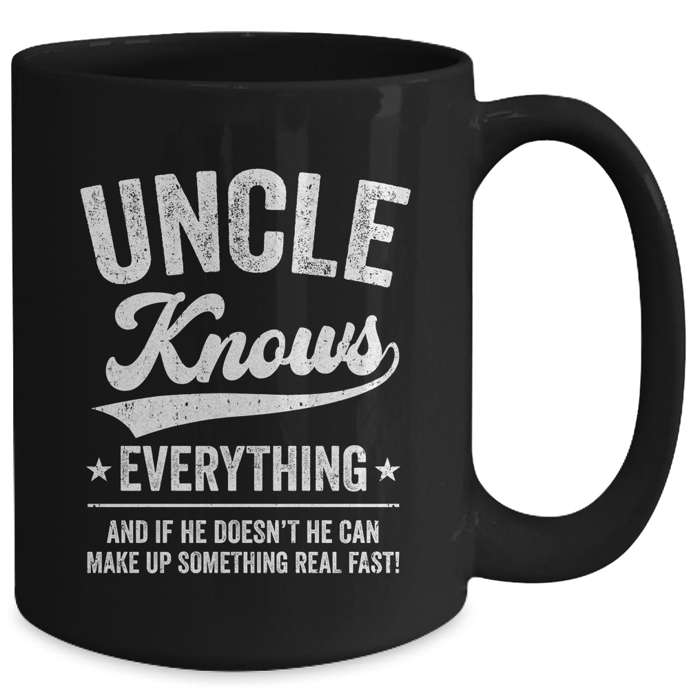 Uncle Knows Everything Fathers Day Birthday Christmas Mug | teecentury