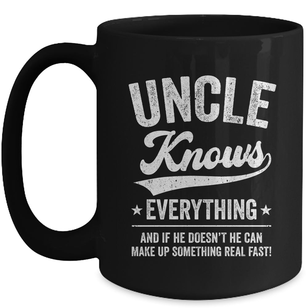 Uncle Knows Everything Fathers Day Birthday Christmas Mug | teecentury