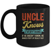 Uncle Knows Everything Funny Father's Day Uncle Mug | teecentury