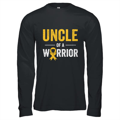 Uncle Of A Warrior Childhood Cancer Awareness Family Ribbon Shirt & Hoodie | teecentury