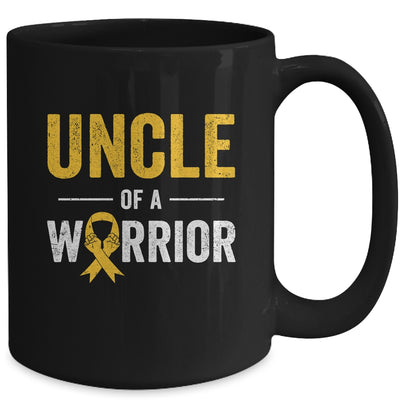 Uncle Of A Warrior Childhood Cancer Awareness Family Ribbon Mug | teecentury