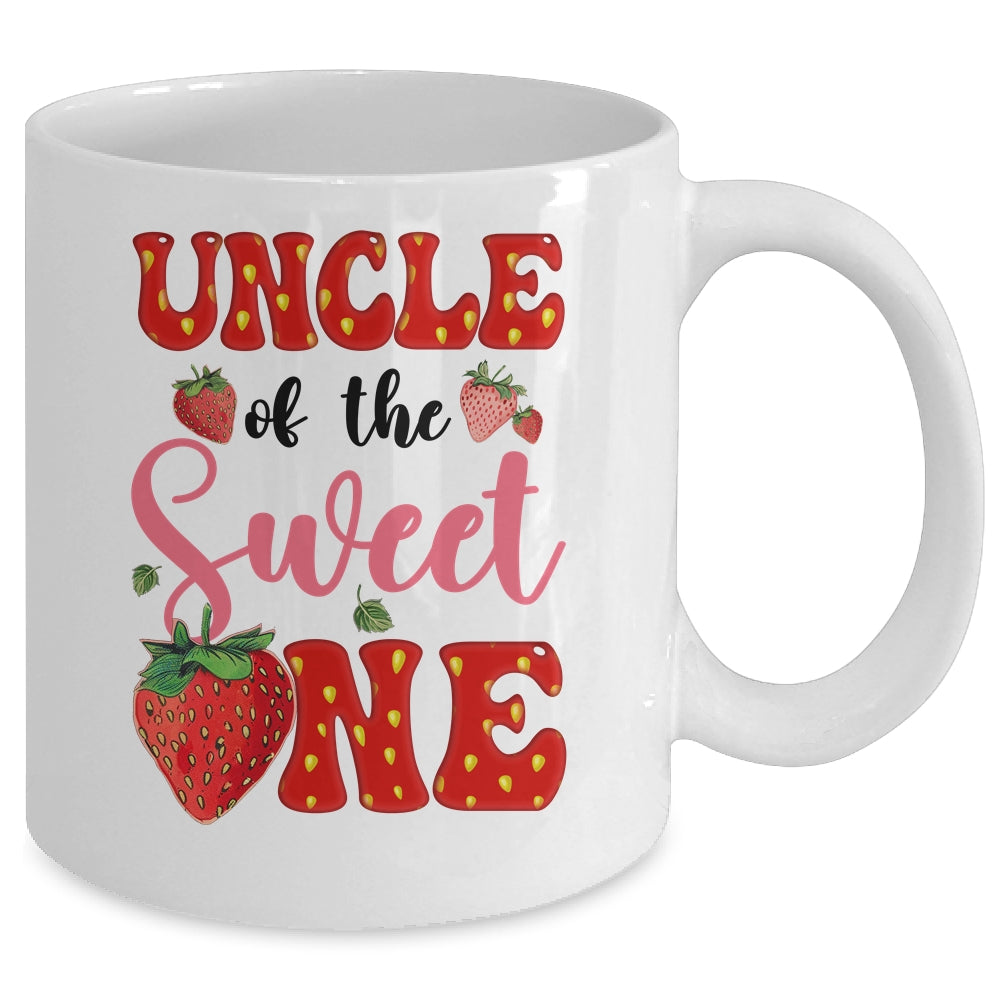 Uncle Of Sweet One Strawberry Frist 1st Birthday Girl Mug | teecentury