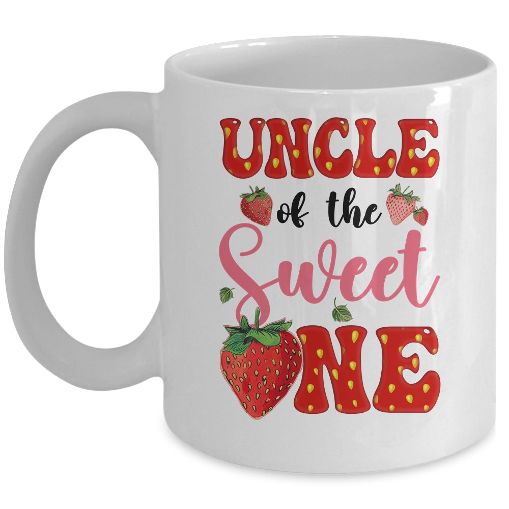 Uncle Of Sweet One Strawberry Frist 1st Birthday Girl Mug | teecentury