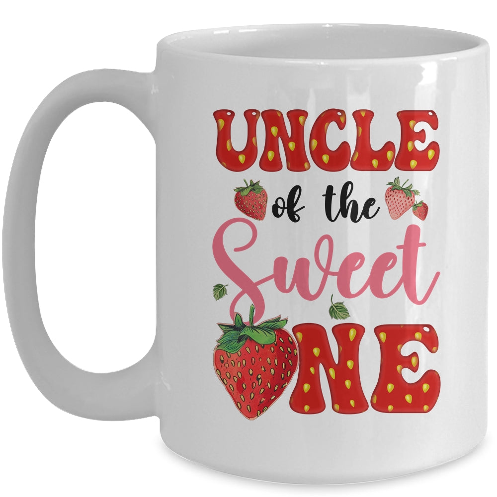 Uncle Of Sweet One Strawberry Frist 1st Birthday Girl Mug | teecentury