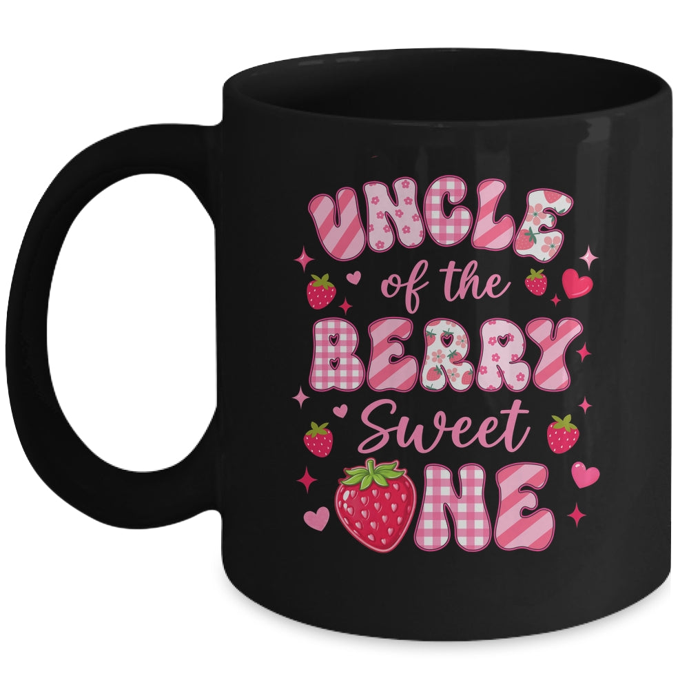 Uncle Of The Berry Sweet One Strawberry First Birthday Mug | teecentury