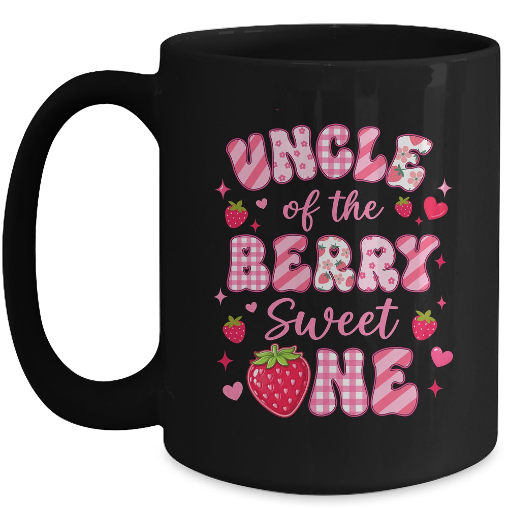 Uncle Of The Berry Sweet One Strawberry First Birthday Mug | teecentury