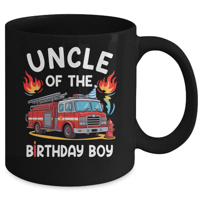 Uncle Of The Birthday Boy Fire Truck Firefighter 1st Party Mug | teecentury