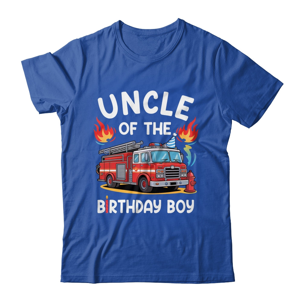 Uncle Of The Birthday Boy Fire Truck Firefighter 1st Party Shirt & Hoodie | teecentury