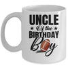 Uncle Of The Birthday Boy Football 1st Birthday Party Mug | teecentury