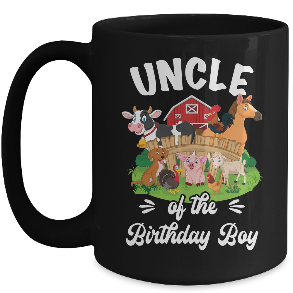 Uncle Of The Birthday Boy Party Cow Farm 1st Birthday Party Mug | teecentury