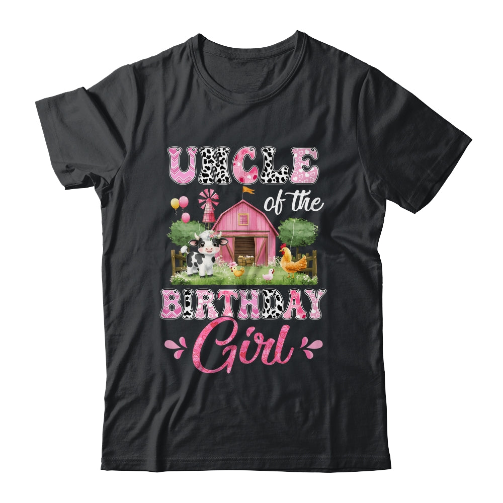Uncle Of The Birthday Girl 1st Birthday Cow Farm Family Shirt & Hoodie | teecentury